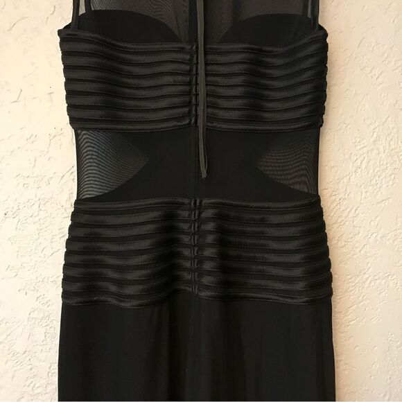 RARE Vintage Tadashi Black Chiffon Panel Pant Gown (M) - Picture 7 of 14